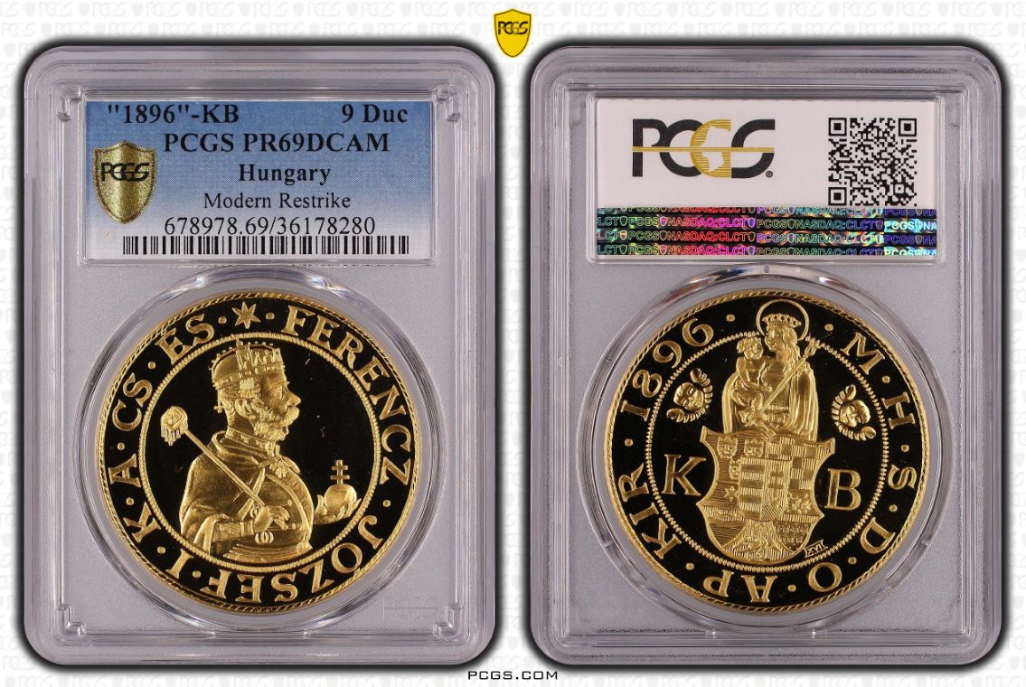 1896年 ハンガリー建国1000年記念 9ダカット金貨 リストライク(PCGS/PR69 DCAM) – cocoin.jp