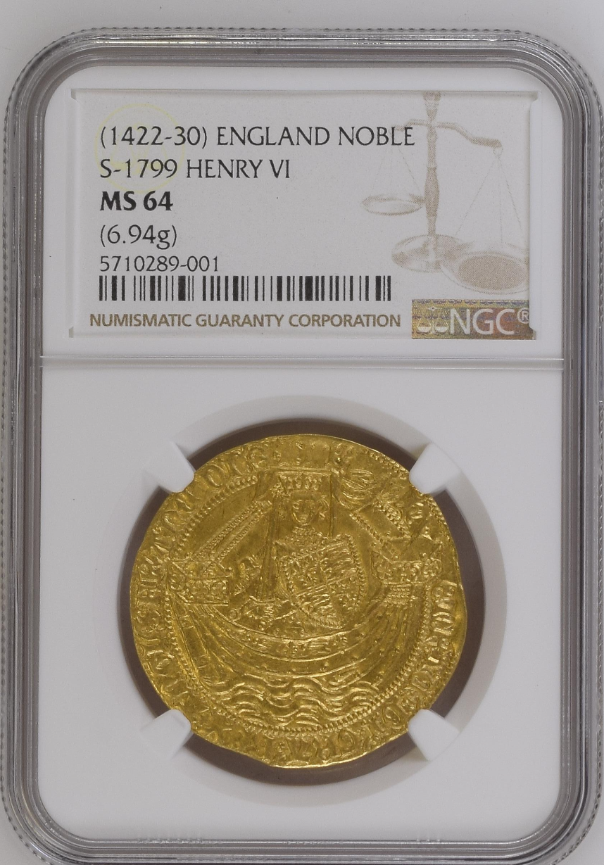 1422-30年 イングランド ヘンリー6世 ノーブル金貨(NGC/ MS64) – cocoin.jp