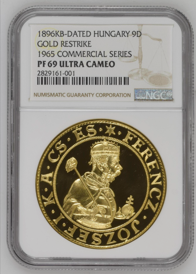 1896年 ハンガリー建国千年記念 9ダカット金貨 リストライク(NGC
