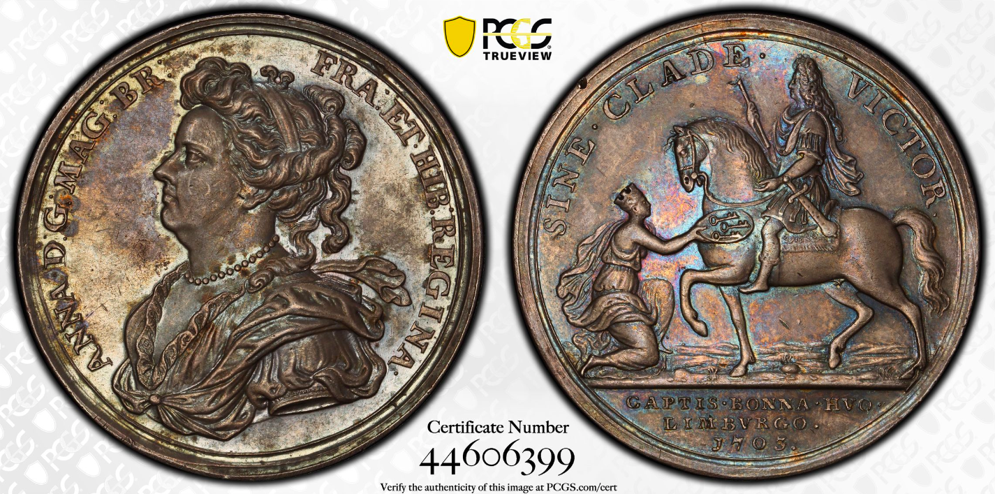 1703年イギリスアン女王マールボロ公 戦果記念メダル(PCGS/MS61