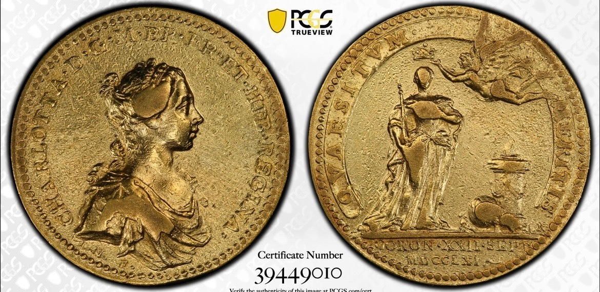 1761年 ソフィア・シャーロット戴冠記念ギニー金貨(PCGS/VF