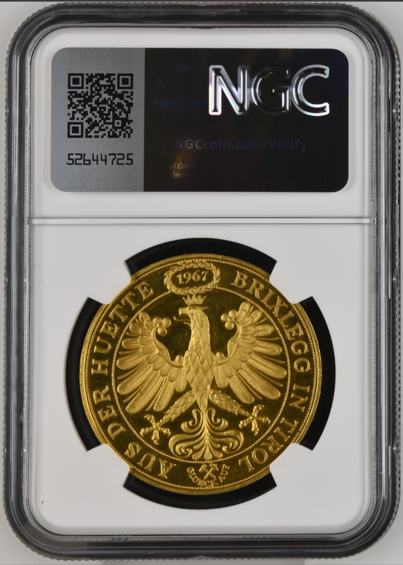 1967年　オーストリア ブリックスレッグ 10ダカット金メダル（NGC/MS66PL）