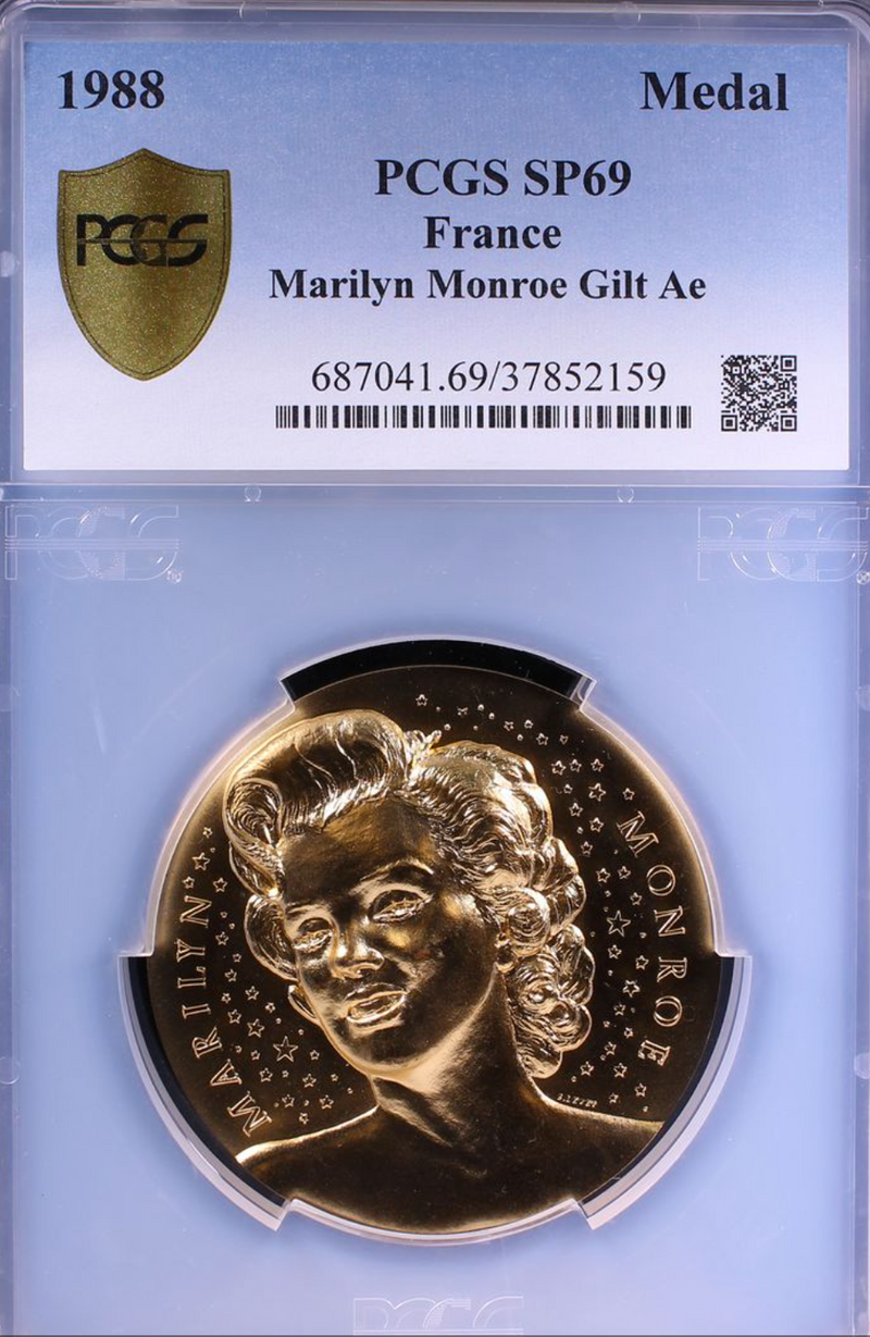 1988年 マリリン・モンロー 金メッキ銅メダル(PCGS/SP69)