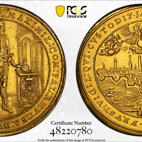 1640年 マクシミリアン1世 ミュンヘン都市景観 5ダカット金貨(PCGS