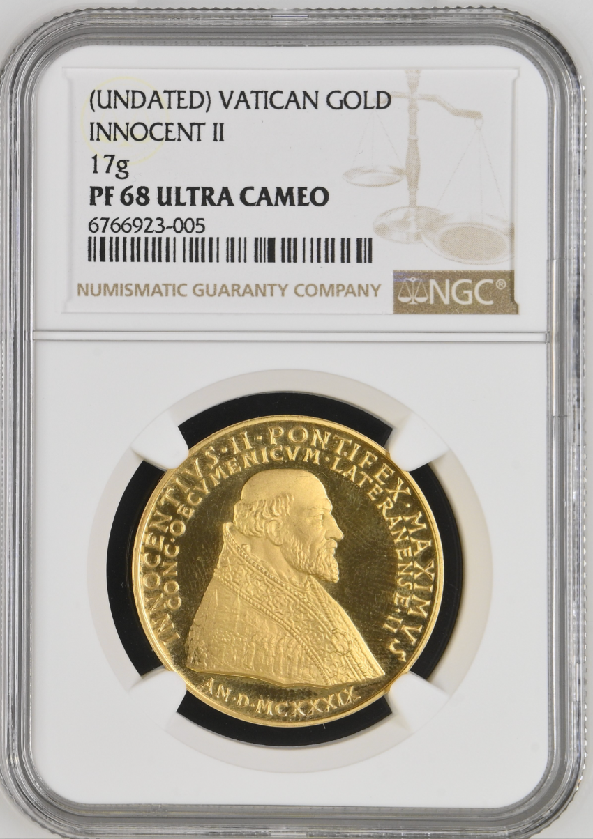 UNDATED バチカン インノケンティウス2世 肖像画金メダル(NGC/PF68UCAM