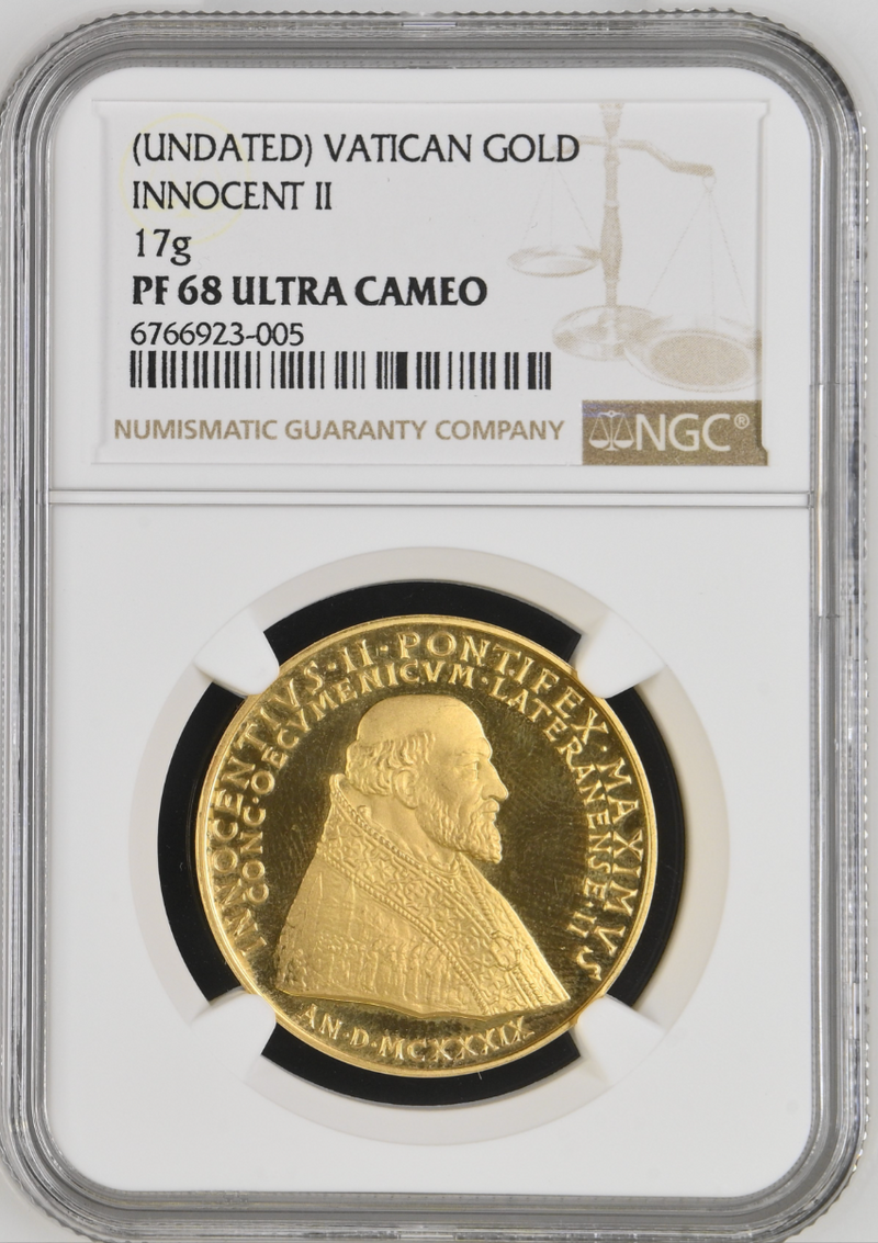 UNDATED バチカン インノケンティウス2世 肖像画金メダル(NGC/PF68UCAM)