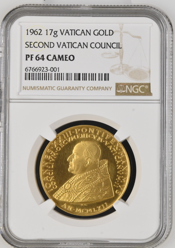 1962年 バチカン ヨハネ23世 第2回バチカン公会議記念 金メダル(NGC/PF64UCAM)