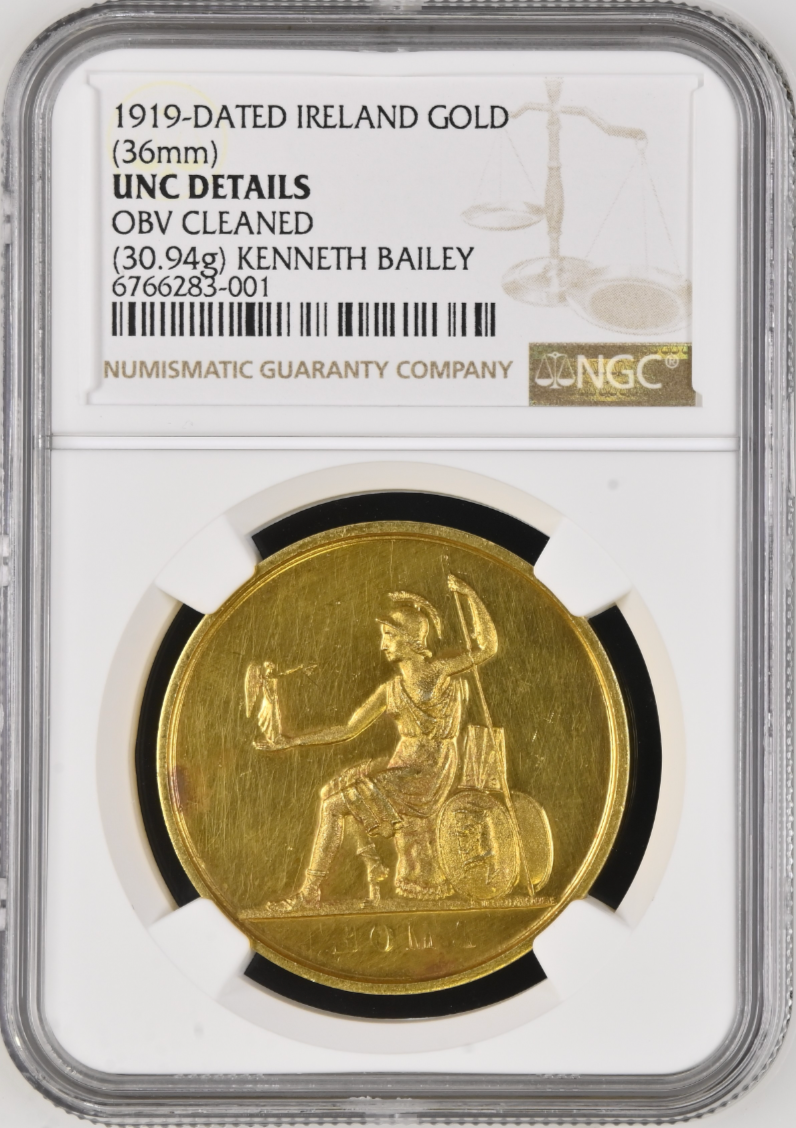 1919年 アイルランド トリニティカレッジ金メダル(NGC/DETAILS)