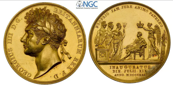 1821年イギリス ジョージ4世戴冠記念金メダル(NGC/PF61CAM)