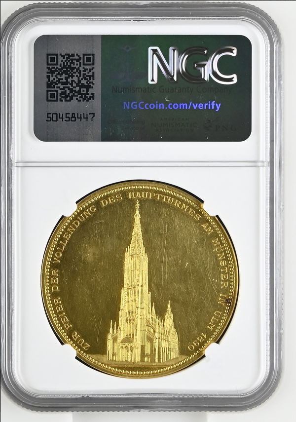 1890年ドイツ  ウルム大聖堂 15ダカット金メダル(NGC/MS62)