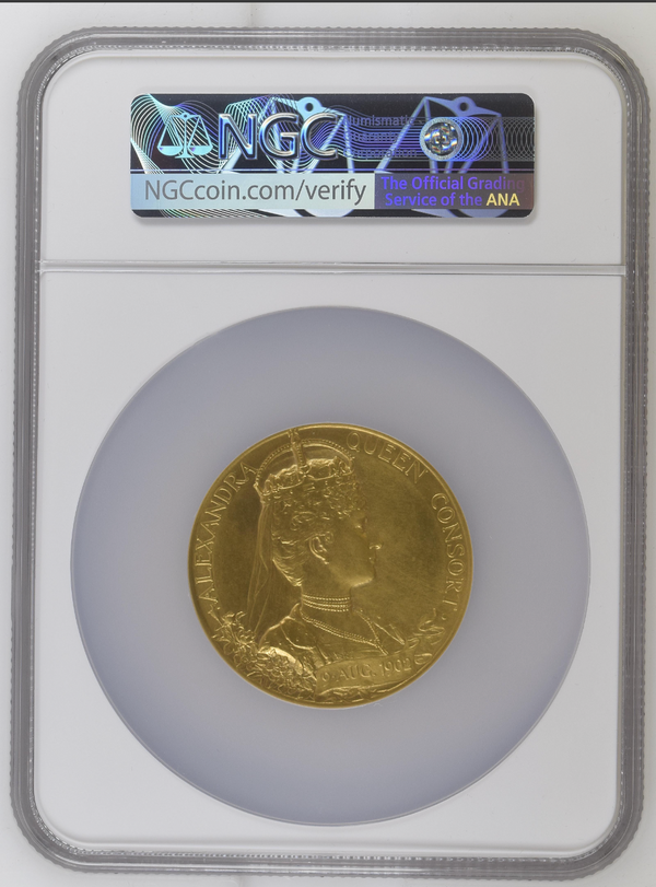 1902年イギリス  エドワード7世戴冠 記念大型金メダル(NGC/MS62)