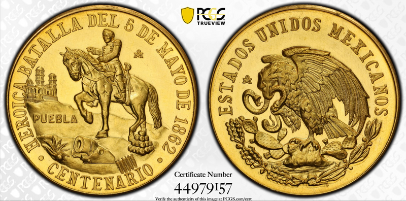 1962年 メキシコ  ゴールドグローブ金メダル(PCGS/SP67)