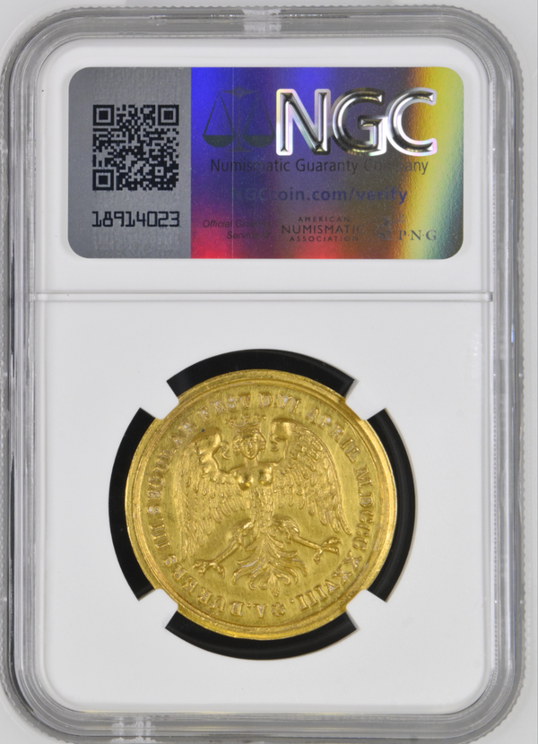 1828年アルブレヒト・デューラー 没後300年 記念 5.5ダカット金メダル(NGC/UNC Details)