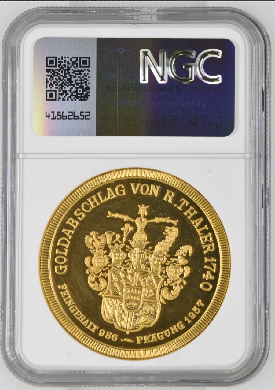 金メッキ ペンダント　フリードリヒ・ウィルヘルム・ニコラウス刻印 1740) 1957年ドイツ ヴュルテンベルク カール・フリードリヒ リスト