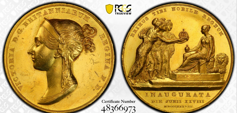 1838年 イギリス ヴィクトリア女王戴冠記念金メダル(PCGS/ UNC DETAILS 1838年 イギリス ヴィクトリア女王戴冠記念金メダル(PCGS/ UNC DETAILS