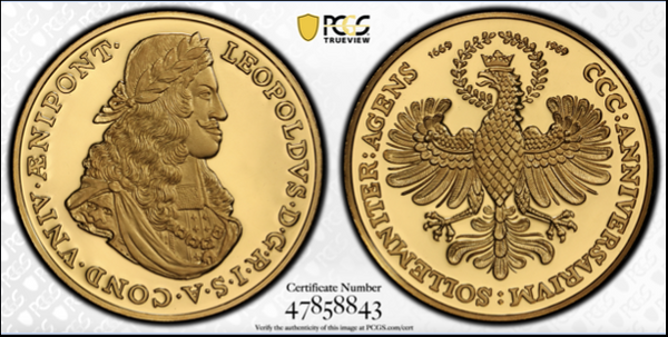 1969年オーストリア インスブルック大学 設立300周年記念金メダル（PCGS/PF66UCAM）