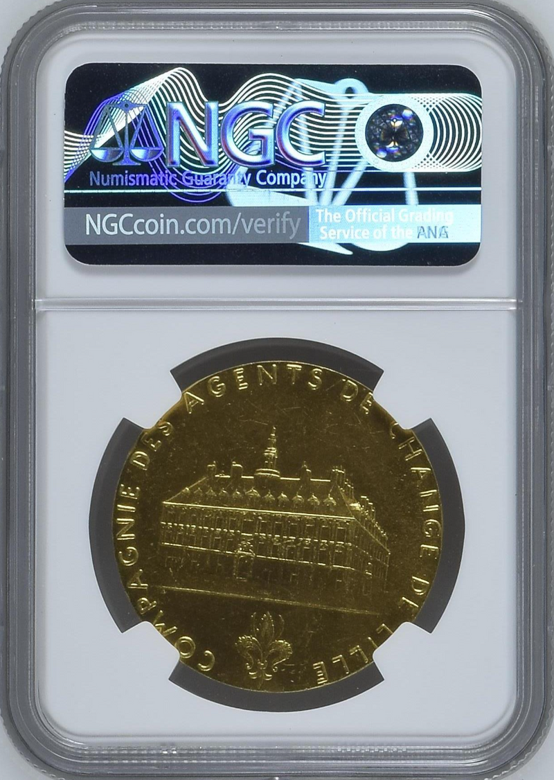 1870-1940年フランス リール旧証券取引所  金メダル(NGC/MS64)