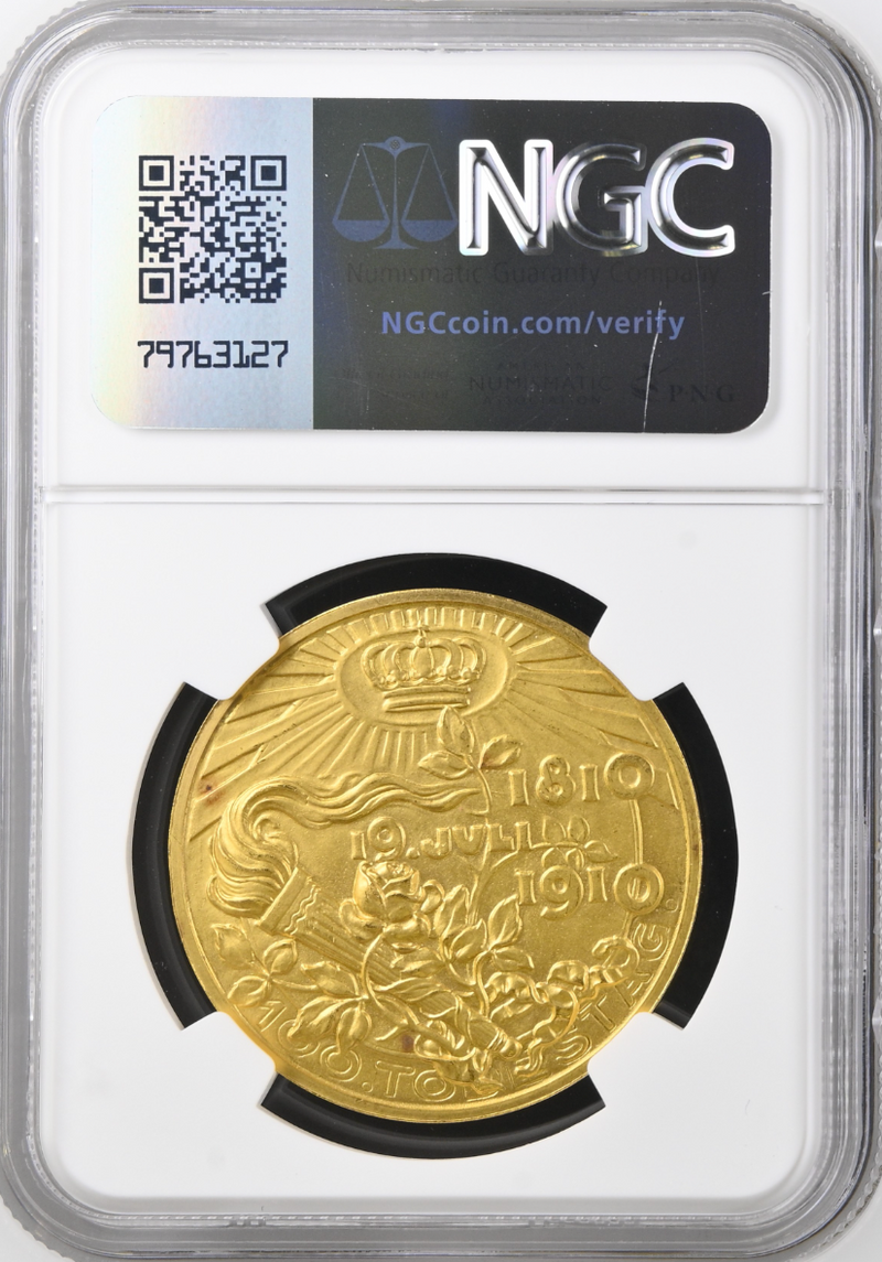 1910年 プロイセン ルイーゼ王妃 没後100周年記念8ダカット金メダル(NGC /MS65)
