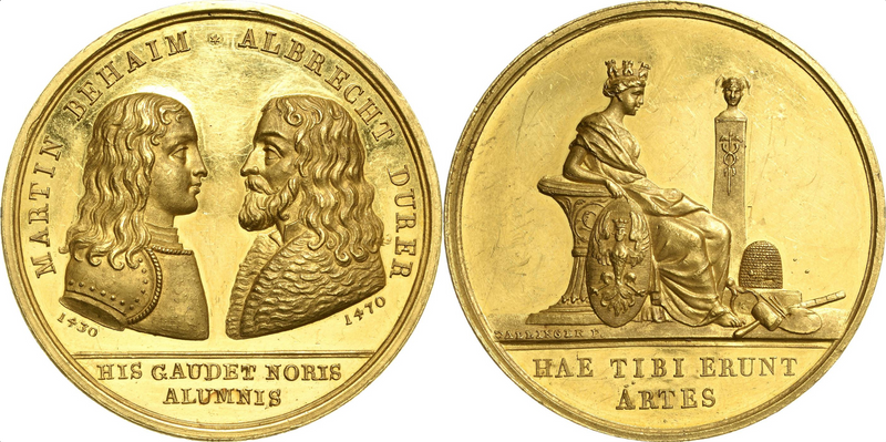 1820年 ドイツ ニュルンベルク ベハイム＆デューラ顕彰記念 12ダカット金メダル(未鑑定品)