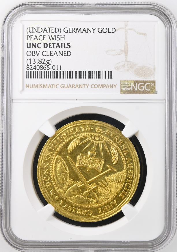 (UNDATED) 神聖ローマ帝国 ヨハン・ゲオルク1世 4ダカット金メダル (NGC/UNC DETAILS)
