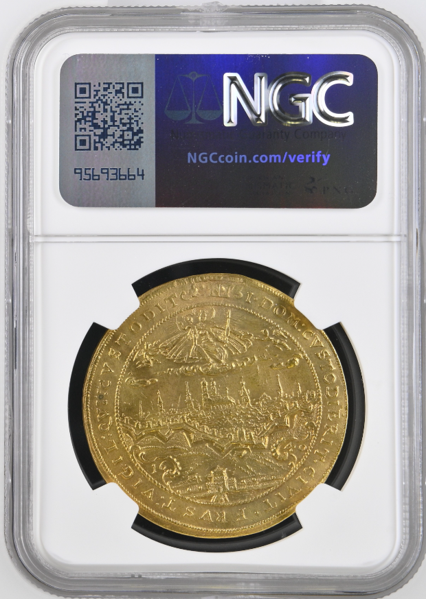 1640年ドイツ マクシミリアン1世  ミュンヘン都市景観 5ダカット金貨  (NGC/AU DETAILS)