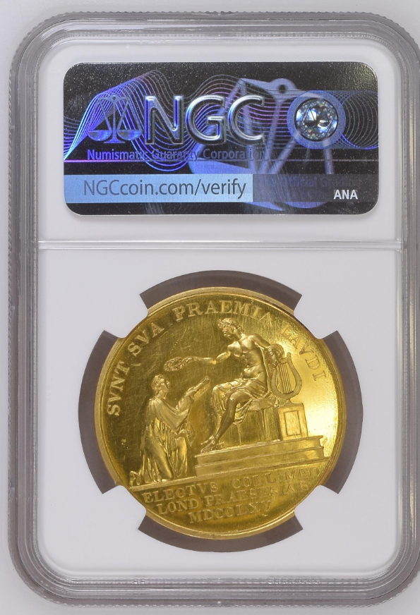 1765年 イギリス 王立医科大学 ウィリアム・ブラウン卿金メダル（NGC/MS61)