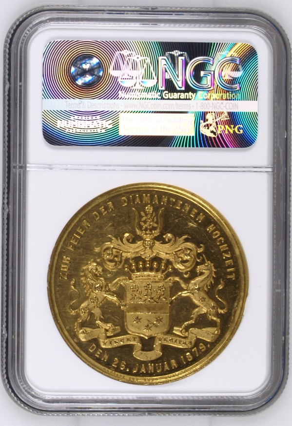 1879年ドイツ ハンブルク 10ダカット ポルトガレッサー金メダル(NGC/MEDAL MS61)