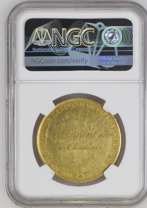 1821年 フランス ルイ18世 9ダカットサイズ金メダル(NGC/MS62)
