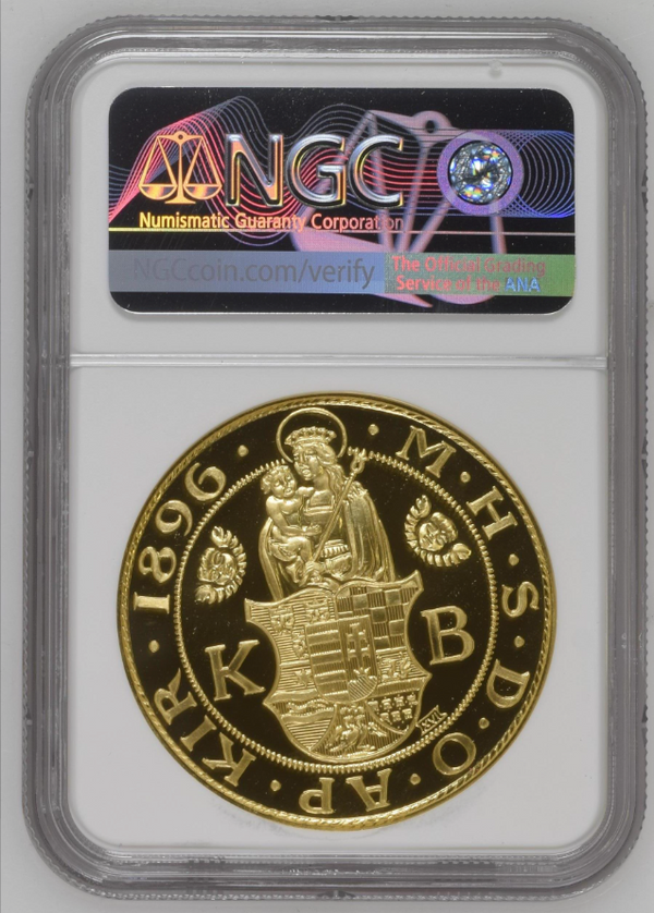 1896年 ハンガリー建国千年記念 9ダカット金貨 リストライク(NGC