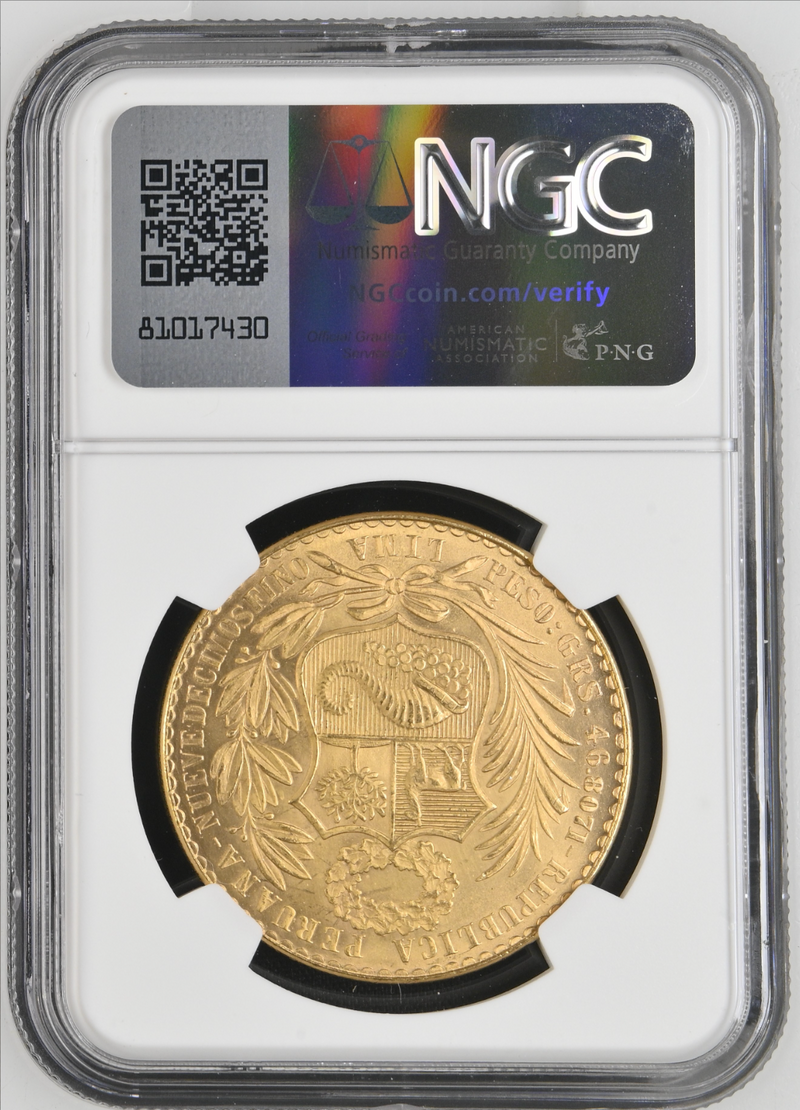 1965年 ペルー 自由の女神座像 100ソル金貨 (NGC/MS65) – cocoin.jp