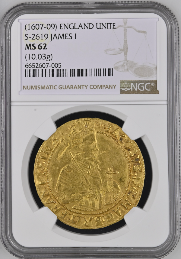 海外のお金 1607-1609年 イギリス ジェームス1世ユナイト金貨(NGC/ MS62) – cocoin.jp