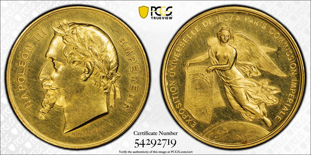 1867年 フランス ナポレオン3世 パリ万国博覧会記念 金メダル（PCGS