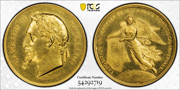 1867年 フランス ナポレオン3世 パリ万国博覧会記念 金メダル（PCGS