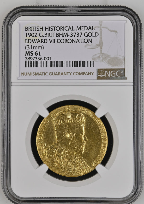1902年 イギリス エドワード7世 戴冠記念 金メダル（NGC/MS61