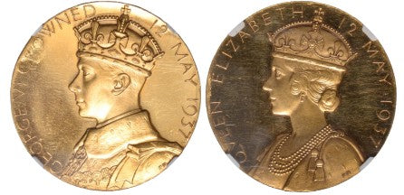 1937年 イギリス ジョージ6世 戴冠記念金メダル(NGC/PF DETAILS)