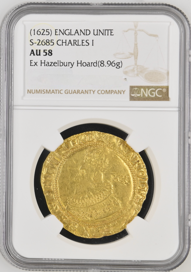 1625年イギリス  イングランド  チャールズ1世ユナイト金貨(NGC/AU58)
