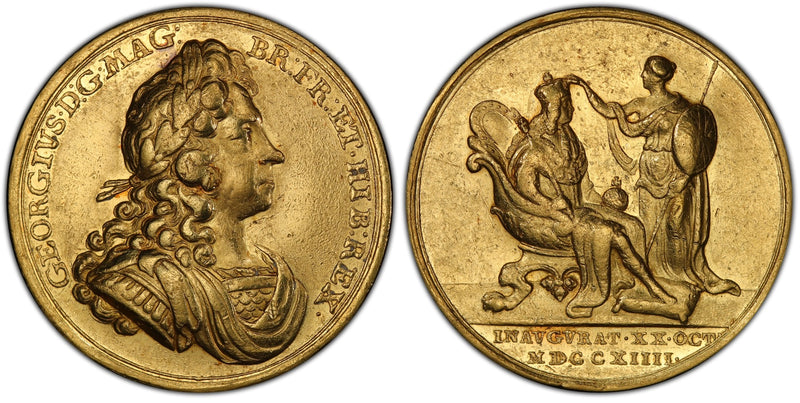 1714年 ジョージ1世戴冠記念金メダル(PCGS/AU DETAILS)