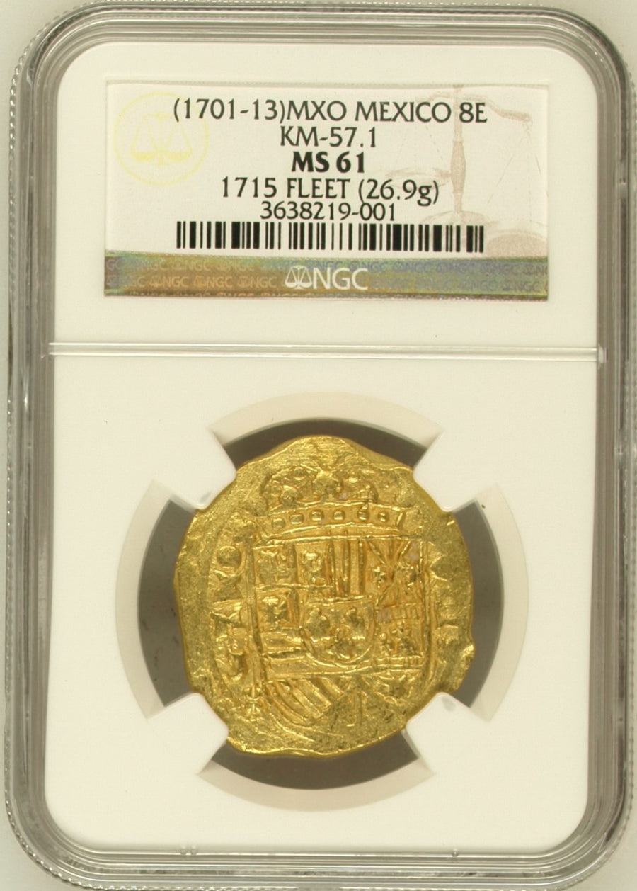 1715年 ”沈没船金貨” メキシコ8エスクード金貨 COBコイン(NGC/MS61) – cocoin.jp