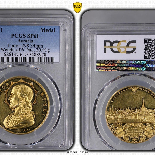 1843年 オーストリア サルバトール・ムンディ金メダル(PCGS/SP61