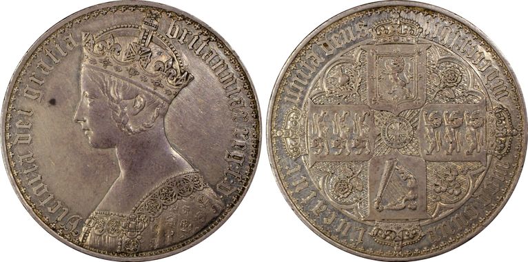 ヴィクトリア女王　ゴシッククラウン　銀貨