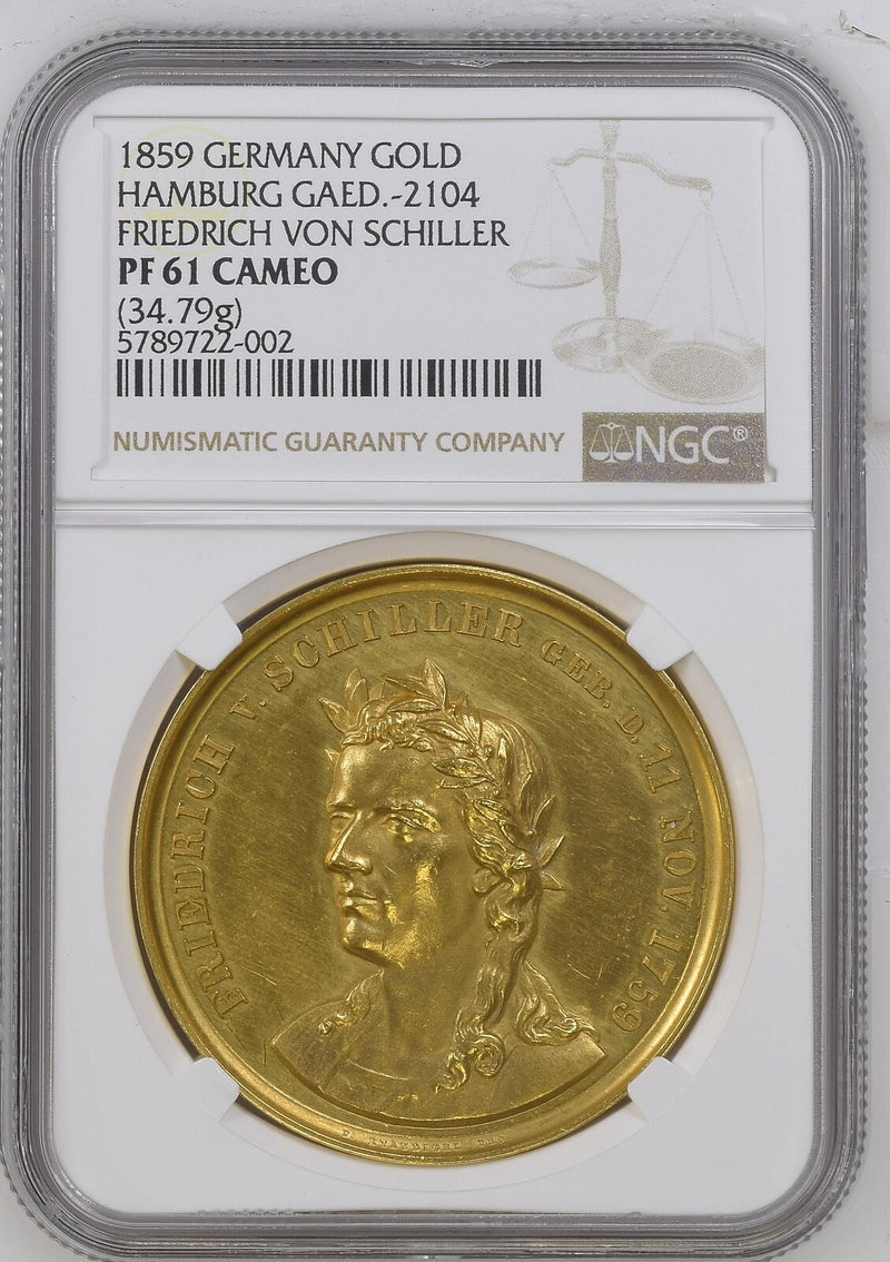 1859年ドイツ フリードリヒ 10ダカット金貨(NGC/PF61CAM)