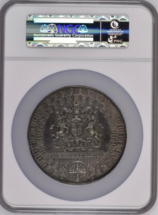 1897年 ヴィクトリア女王 ダイアモンドジュビリー大型銀メダル(NGC/ AU DETAILS)