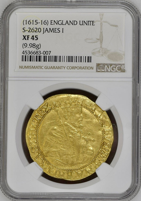 1615-1616年 ジェームズ1世ユナイト金貨 (PCGS/XF45)