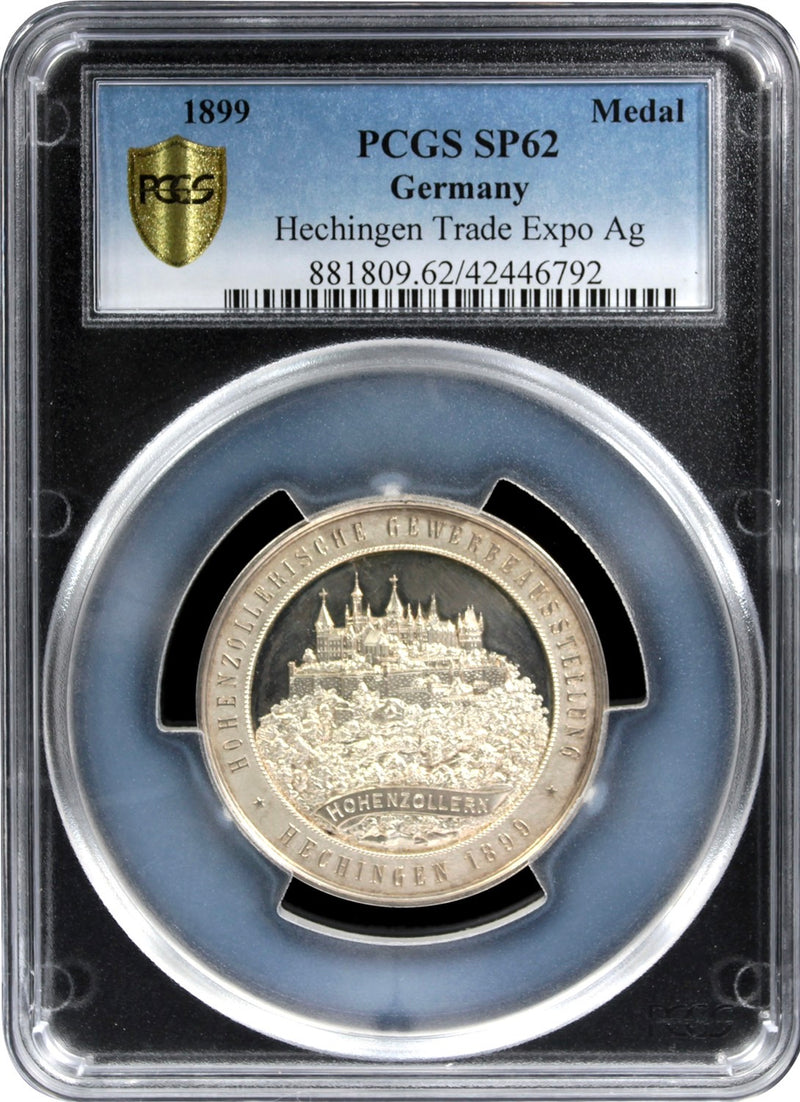1899年 ヘッヒンゲン貿易展開催記念銀メダル(PCGS/SP62)