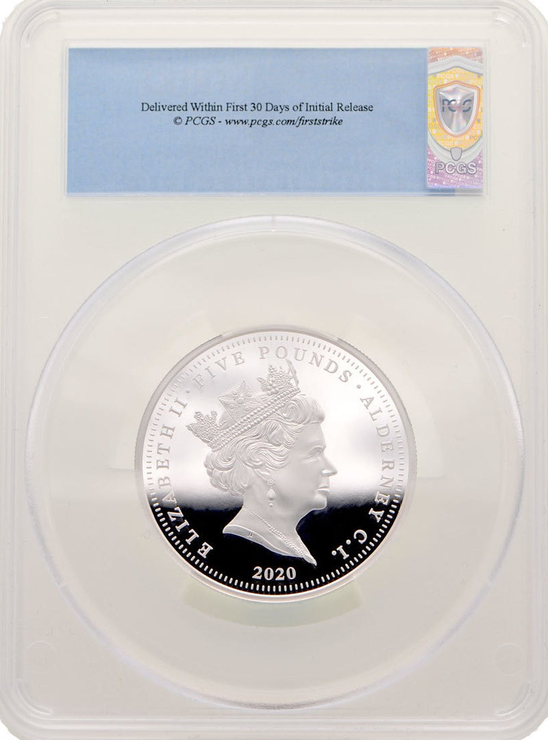 2020年 イギリス領オルダニー島 スリーグレイセス 5ポンド 銀貨 PCGS ...