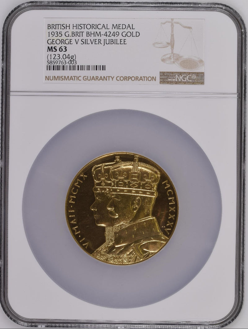 1935年 ジョージ5世即位25周年記念 大型金メダル(NCG/MS63)