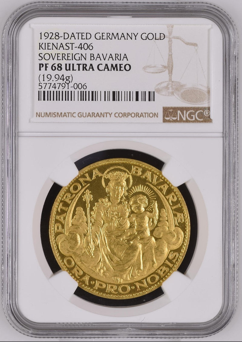 1928年 バイエルン  カール・ゲッツ  聖マリア像 金メダル(NGC/PF68 UCAM)