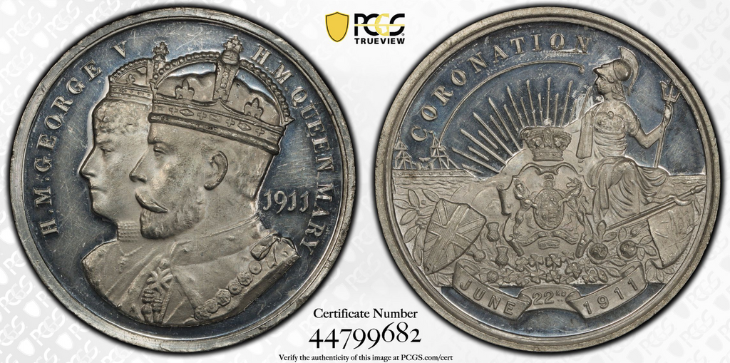 1911年イギリス ジョージ5世戴冠記念ホワイトメタルメダル(PCGS/SP64) – cocoin.jp