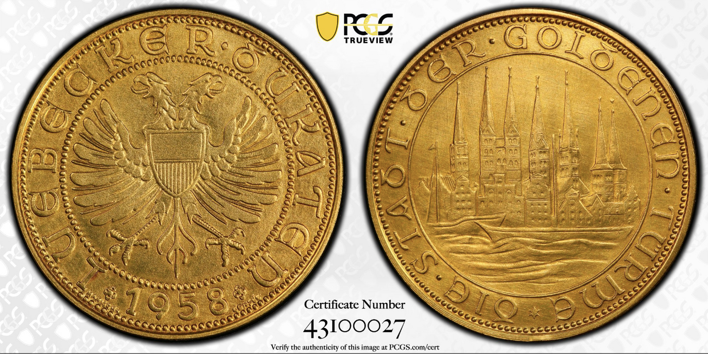 1958年ドイツ リューベック10ダカット金貨(PCGS/MS63) – cocoin.jp 1958年ドイツ リューベック10ダカット金貨(PCGS/MS63) – cocoin.jp