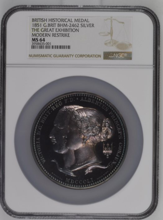 1851年 ロンドン万博記念銀メダル(NGC/MS64)